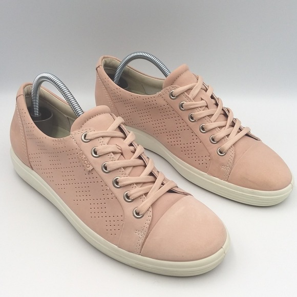 ECCO Soft 7 Sneaker Perforated Leather Casual Walking Shoes‎ Rose Dust Women's 7 - Picture 5 of 11